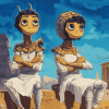 Mummies Cartoon Adventure Diamond Painting