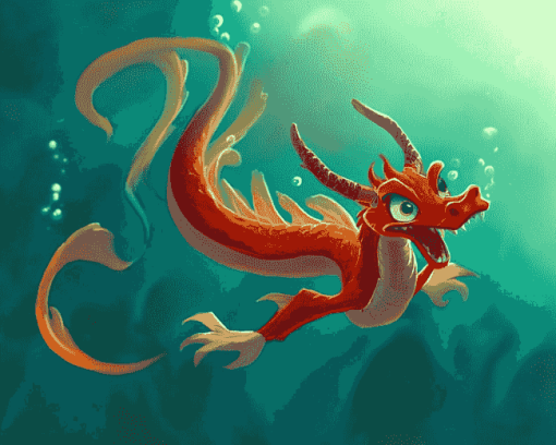 Mushu Fantasy Underwater Adventure Diamond Painting