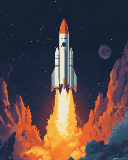 NASA Rocket Space Theme Diamond Painting