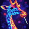 Neon Giraffe Fantasy Diamond Painting