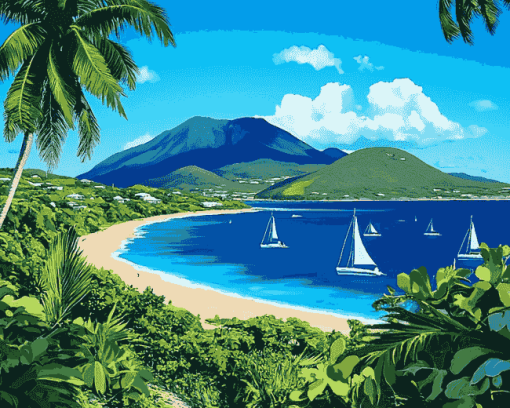 Nevis Island Beach Diamond Painting