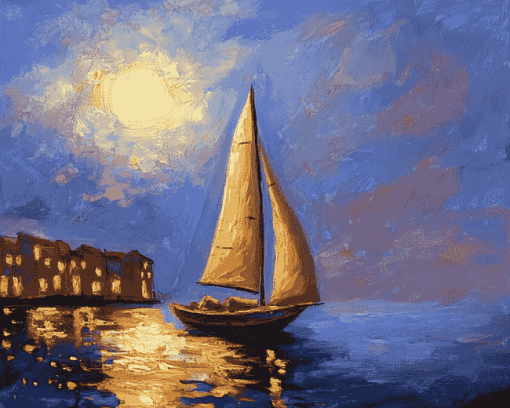 Night Sail Seascapes Diamond Painting