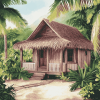 Nipa Hut Scenic Landscape Diamond Painting