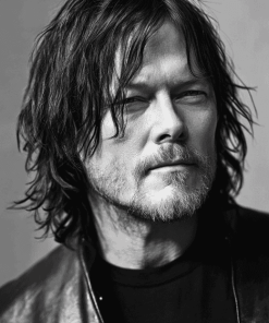 Norman Reedus Black and White Diamond Painting