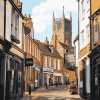 Norwich City Streets Skyline Diamond Painting