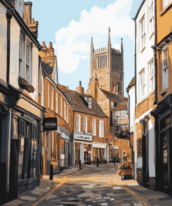 Norwich City Streets Skyline Diamond Painting