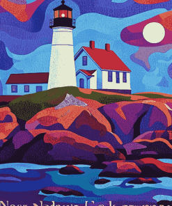 Nubble Lighthouse York Maine Diamond Painting