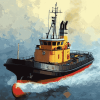 Oceanic Tug Boat Diamond Painting