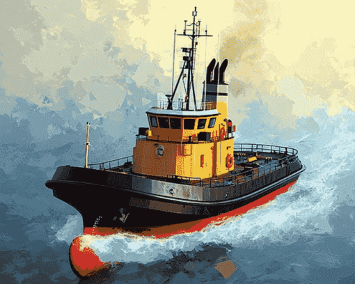 Oceanic Tug Boat Diamond Painting