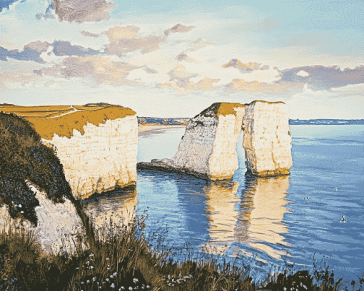 Old Harry Rocks Scenic Diamond Painting