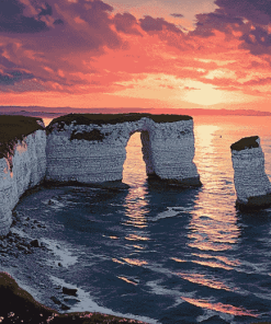 Old Harry Rocks Sunset in Dorset Diamond Painting