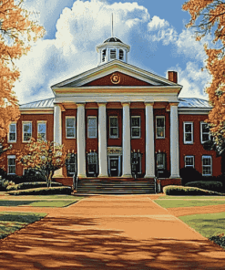 Ole Miss University Building Diamond Painting