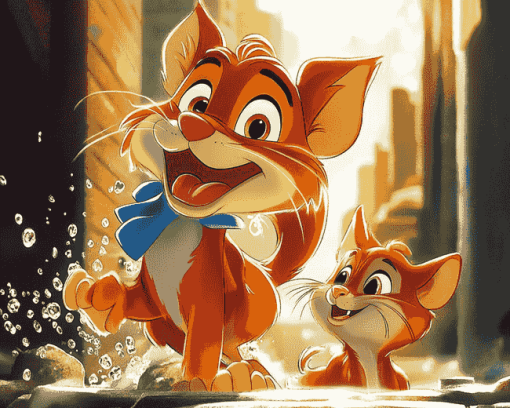 Oliver And Company Animals Diamond Painting