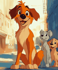 Oliver and Company Characters Diamond Painting