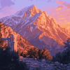 Olympus Mountain Sunset Diamond Painting