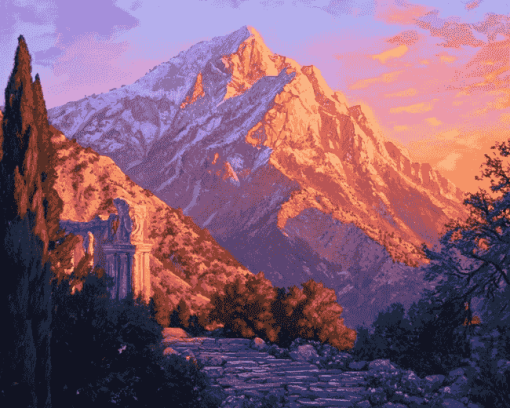 Olympus Mountain Sunset Diamond Painting