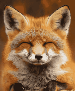 Orange Fox Cubs Diamond Painting