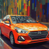 Orange Hyundai Engine Diamond Painting