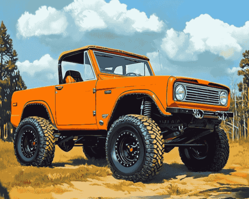 Orange International Scout Engines Diamond Painting