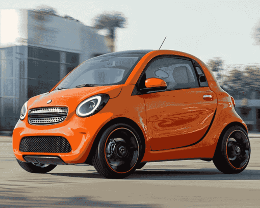 Orange Smart Car Diamond Painting