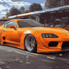 Orange Toyota Supra Mk4 Legend Diamond Painting