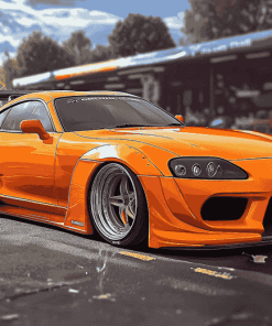 Orange Toyota Supra Mk4 Legend Diamond Painting