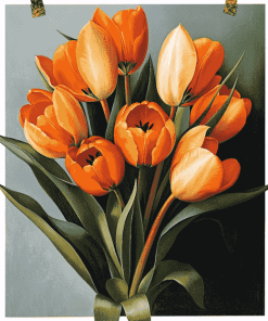 Orange Tulips Diamond Painting