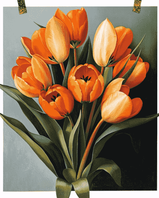 Orange Tulips Diamond Painting