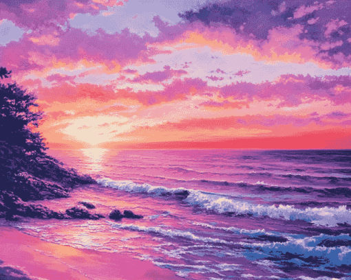 Oregon Coast Sunset Diamond Painting