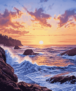 Oregon Coast Sunset Diamond Painting