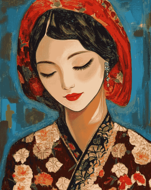 Oriental Lady Women Diamond Painting