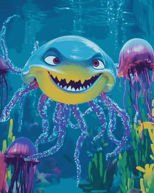 Oscar and Jellyfish Adventure Diamond Painting