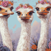 Ostrich Trio Bird Diamond Painting