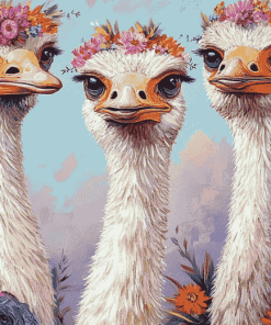 Ostrich Trio Bird Diamond Painting