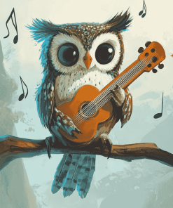 Owl Music Lovers Diamond Painting