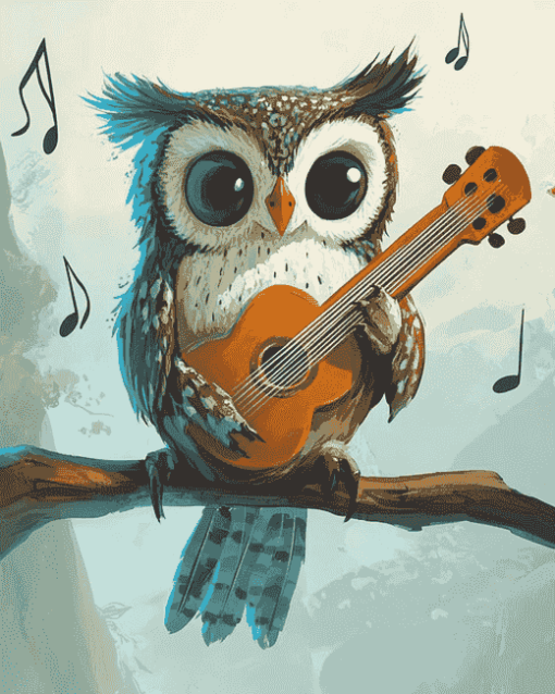 Owl Music Lovers Diamond Painting