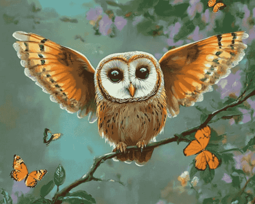 Owls and Butterflies Diamond Painting