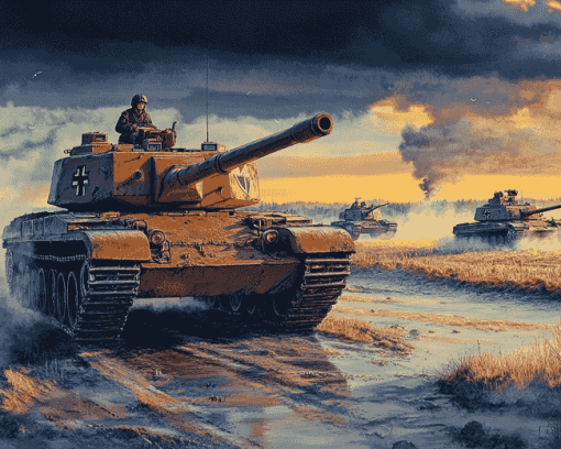 Panther Tanks Military Diamond Painting