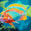 Parrot Fish Diamond Painting Art