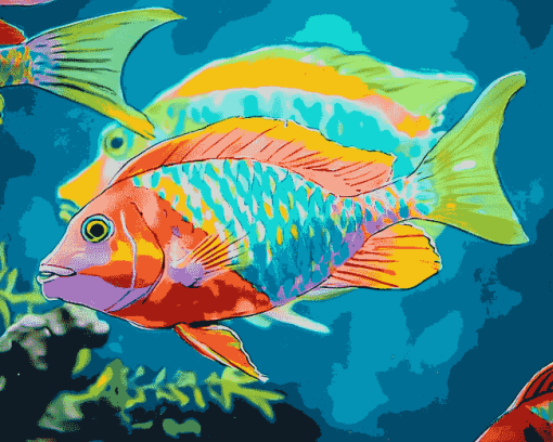 Parrot Fish Diamond Painting Art