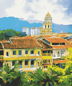 Penang Malaysia Cityscape Diamond Painting