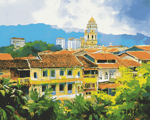 Penang Malaysia Cityscape Diamond Painting