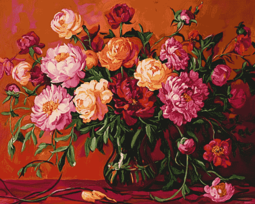 Peonies and Ranunculus Blossoms Diamond Painting