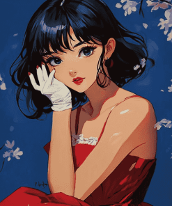 Perfect Blue Anime Girl Diamond Painting