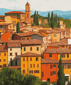 Perugia Buildings Diamond Painting