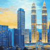 Petronas Twin Towers Cityscape Diamond Painting