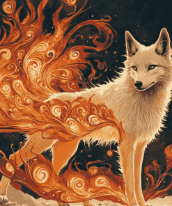 Phoenix Wolf Fantasy Diamond Painting