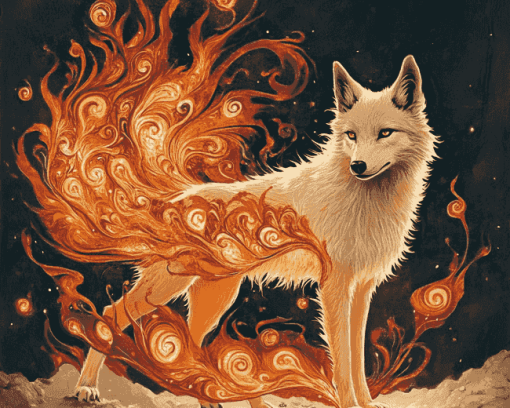 Phoenix Wolf Fantasy Diamond Painting