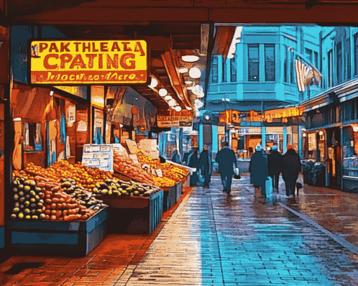 Pike Place Market Stores Diamond Painting