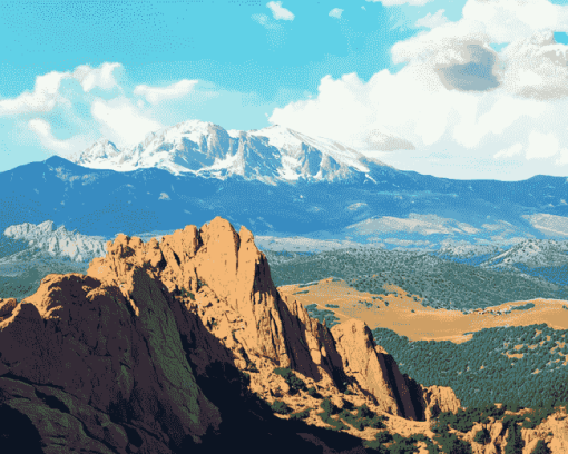 Pikes Peak Colorado Landscapes Diamond Painting